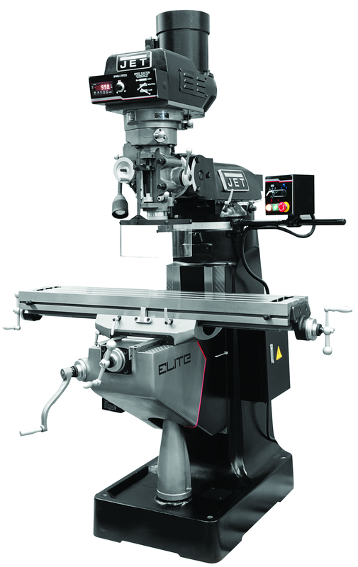 9 x 49" Table EVS Elec Variable Speed Mill with 3-Axis Newall DP700 (Knee) DRO and Servo X - Y - Z-Axis Powerfeeds and Servo Power Draw Bar - Benchmark Tooling