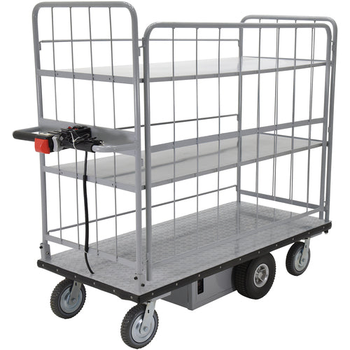 Elec Matl Hndl Cart Sides 2-Shelv 28 × 60 - Exact Industrial Supply