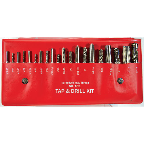 ‎20 Pc. Tap and Drill Set #4-1/2″ Taps/#44-27/64″ Drill - Exact Industrial Supply