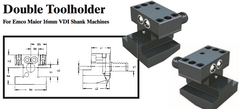 Double Toolholder - Standard (Top) (For Emco Maier 16mm VDI Shank Machines) - Part #: CNC86 E41.1616 - Benchmark Tooling