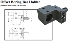 Offset Boring Bar Holder (For Emco Maier 16mm VDI Machines) - Part #: CNC86 E59.1625L - Benchmark Tooling