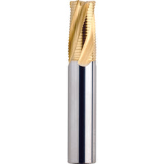 1/2″ × 1/2″ × 1 1/4″ × 3″ 4 Flute Single End Carbide Roughing Center Cutting End Mill-TiN Series/List #5972G - Exact Industrial Supply