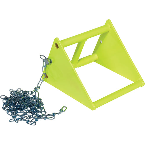 Steel Wheel Chock 10.5 Fluorescent Yl - Exact Industrial Supply