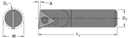 .563" Min - .500" SH - 8" OAL - Carbide Shank Boring Bar - Benchmark Tooling