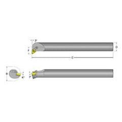 S40V-MDUNL-5 Left Hand 2-1/2 Shank Indexable Boring Bar - Benchmark Tooling