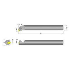 S24U-NER-3 1-1/2" SH; 14" OAL; RH- DorNotch Indexable Threading Boring Bar - Benchmark Tooling