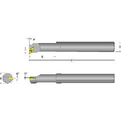 S12S-SDUCL-3 Left Hand 3/4 Shank Indexable Boring Bar - Benchmark Tooling