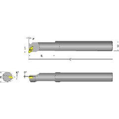 S12S-SDUCL-3 Left Hand 3/4 Shank Indexable Boring Bar - Benchmark Tooling