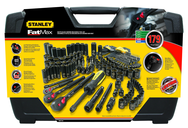 STANLEY® FATMAX® 1/4", 3/8" & 1/2" Drive 179 Piece Matte Black Chrome Mechanic's Tool Set - Benchmark Tooling