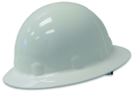 White Hard Hat with Brim - 8 Pt Ratchet - Benchmark Tooling
