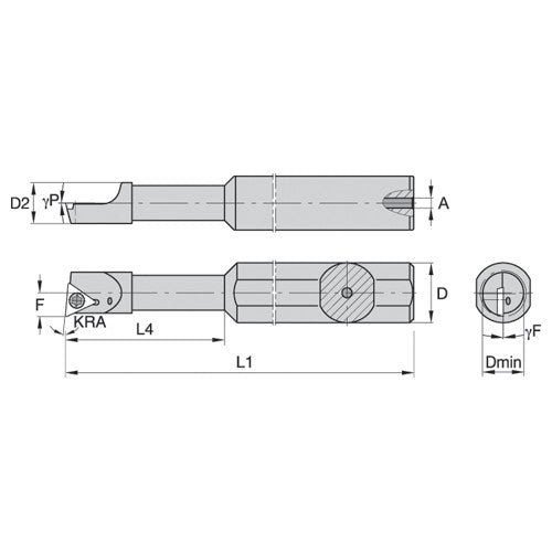 FSBI20362555R WG STEEL BORING BAR STEPPED - Exact Industrial Supply