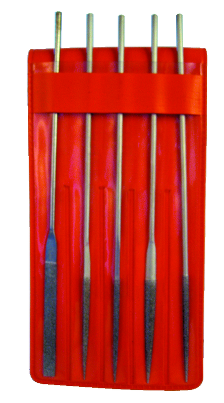 5 Pc. 2" Diamond Length - 5-1/2" OAL - Med Grit - Mini Diamond File Set - Benchmark Tooling