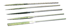 5 Pc. 2-3/4" Diamond Length - 5-1/2" OAL - 150 Grit - Diamond Needle File Set - Benchmark Tooling