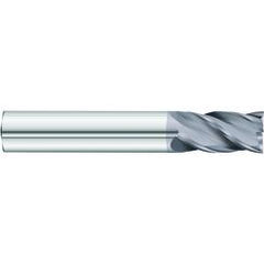 3/16 x 3/16 x 7/16 x 2 OAL .030 C/R 4 Flute Carbide End Mill - Round Shank-AlCrN Coated - Benchmark Tooling