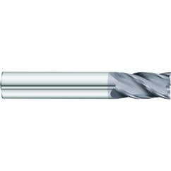1/2 x 1/2 x 3/4 x 4 OAL .030 C/R 4 Flute Necked Carbide End Mill - Round Shank-AlCrN Coated - Benchmark Tooling