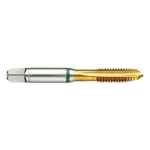 ‎1/4-20 3FL 2B Cobalt Spiral Point Plug Green Ring Tap-TiN - Benchmark Tooling