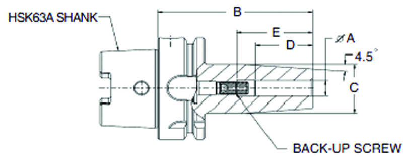 12mm HSK63A Shrink Fit Toolholder - 120mm Gauge Length - Benchmark Tooling