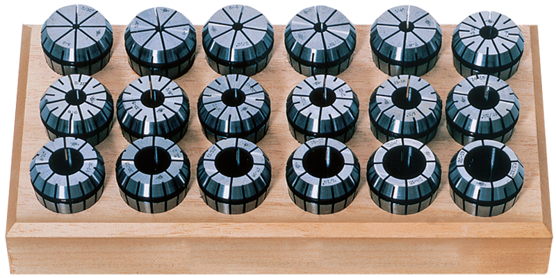 10 Pc. Collet Set - .5mm- 10mm ER16 Style - Round Opening - Benchmark Tooling