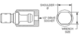 Reten Knob Socket-1.185" Max. Flat; 110 ft/lb Max. Torq - Benchmark Tooling