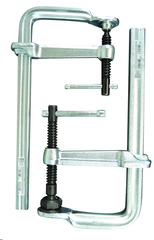 Economy L Clamp - 20" Capacity - 5-1/2" Throat Depth - Heavy Duty Pad - Profiled Rail, Spatter resistant spindle - Benchmark Tooling