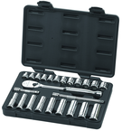 24PC 3/8 DR METRIC SKT SET STD/DEEP - Benchmark Tooling