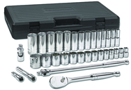 33PC1/2" DR 6PT SAE STD AND DEEP - Benchmark Tooling