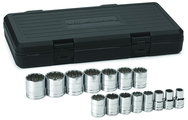 15PC 1/2" DRIVE SAE 12 PT SKT SET - Benchmark Tooling