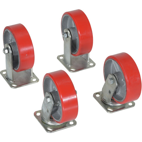 6″ × 2″ Poly-On-Steel Caster Kit 4.8K - Exact Industrial Supply