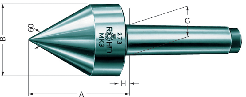 5MT HD 60° Pipe Nose - Live Center - Benchmark Tooling