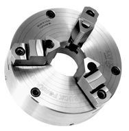 Ajust-Tru+ Universal Chuck - 8" Plain Mount; 3-Jaw; Solid Jaw - Benchmark Tooling