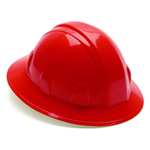 Hard Hat - Red Full Brim 4 Point Ratchet Style - Benchmark Tooling
