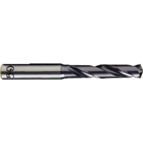7.3 mm Dia. × 8 mm Shank × 41 mm Flute Length × 79 mm OAL, 3xD, TiAlN, 2xD Flute, Coolant Thru, H6 Solid Carbide Drill - Exact Industrial Supply