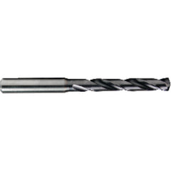 19.5 mm Dia. × 14.5 mm Shank × 101 mm Flute Length × 153 mm OAL, 5xD, TiAlN, 2xD Flute, Coolant Thru, H6 Solid Carbide Drill - Exact Industrial Supply