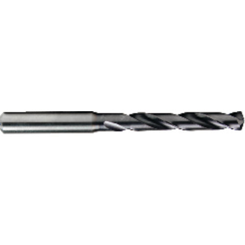 10.2 mm Dia. × 9.4 mm Shank × 71 mm Flute Length × 118 mm OAL, 5xD, TiAlN, 2xD Flute, Coolant Thru, H6 Solid Carbide Drill - Exact Industrial Supply