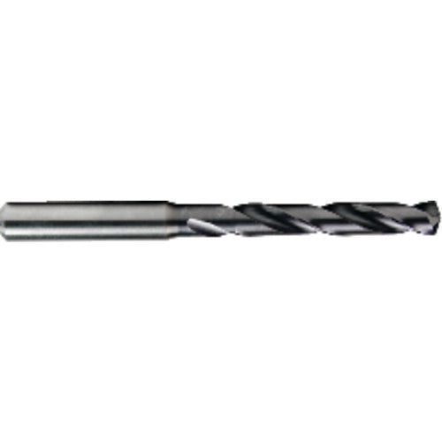 4.7 mm Dia. × 6 mm Shank × 36 mm Flute Length × 74 mm OAL, 5xD, TiAlN, 2xD Flute, Coolant Thru, H6 Solid Carbide Drill - Exact Industrial Supply