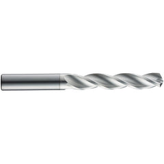 7.4 mm Dia. × 8 mm Shank × 53 mm Flute Length × 91 mm OAL, 5xD, 124°, TB, 3 Flute, External, Round Solid Carbide Drill - Exact Industrial Supply