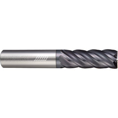 ‎5 Flute - Corner Radius - 1.0000″ (1) Cutter DIA × 1.0000″ (1) Shank DIA × 0.0300″ Radius × 5.2500″ (5-1/4) LOC × 9.0000″ (9) OAL  - APLUS Coated