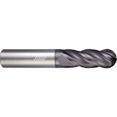 ‎4 Flute - Ball - 0.1562″ (5/32) Cutter DIA × 0.1875″ (3/16) Shank DIA × 0.0780″ (5/64) Radius × 0.7500″ (3/4) LOC × 2.5000″ (2-1/2) OAL  - APLUS Coated