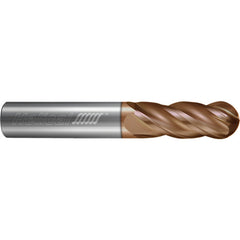 ‎4 Flute - Ball - 0.1250″ (1/8) Cutter DIA × 0.1250″ (1/8) Shank DIA × 0.0620″ (1/16) Radius × 0.8750″ (7/8) LOC × 2.5000″ (2-1/2) OAL  - TPLUS Coated