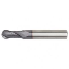 3/16x3/16x5/8x2 Ball Nose 2FL Carbide End Mill-Round Shank-TiAlN - Benchmark Tooling