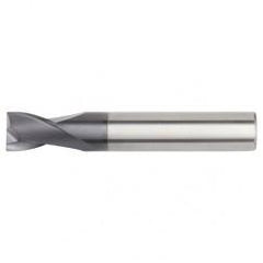 1/4x1/4x1/2x2 2FL Square Carbide End Mill-Round Shank-TiAlN - Benchmark Tooling