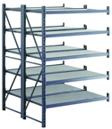 50 x 52 x 78" - Welded Frame Double Straight Shelving Add-On Unit (Gray) - Benchmark Tooling