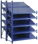 50 x 48 x 78" - Welded Frame Double Tilt Shelving Add-On Unit (Gray) - Benchmark Tooling