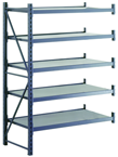 50 x 26 x 78" - Welded Frame Single Straight Shelving Add-On Unit (Gray) - Benchmark Tooling