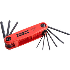 ‎Proto 9 Piece Folding Hex Key Set with Comfort Grip: .050-3/16″ - Benchmark Tooling