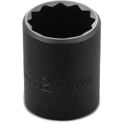 ‎Proto 1/2″ Drive Thin Wall Impact Socket 22 mm - 12 Point - Benchmark Tooling