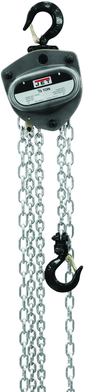 L-100-50WO-20, 1/2 Ton Hand Chain Hoist with 20' Lift & Overload Protection - Benchmark Tooling