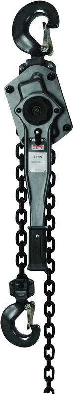 JLP-A Series 3 Ton Lever Hoist, 15' Lift & Shipyard Hooks - Benchmark Tooling