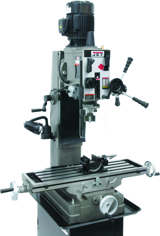 JMD-45GH Geared Head Square Column Mill Drill with Newall DP700 2-Axis DRO - Benchmark Tooling