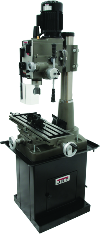 JMD-45GHPF Geared Head Square Column Mill Drill with Power Downfeed with DP500 2-Axis DRO - Benchmark Tooling